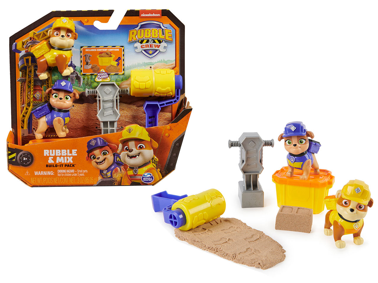 Rubble & Crew, set 2 personaggi Paw Patrol con kinetic per bambini dai 3+ anni - Spin Master