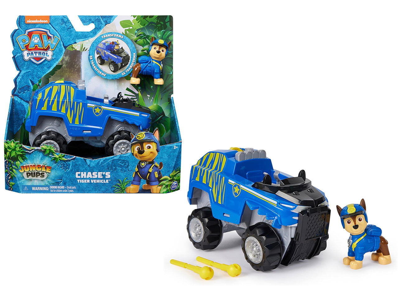 Paw Patrol veicolo giungla trasformabile di Chase, per bambini dai 3+ anni - Spin Master