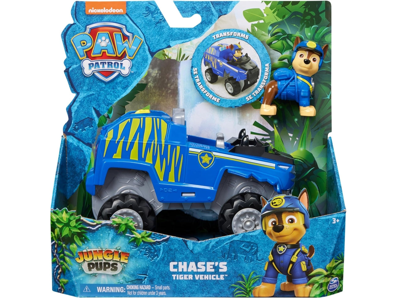 Paw Patrol veicolo giungla trasformabile di Chase, per bambini dai 3+ anni - Spin Master