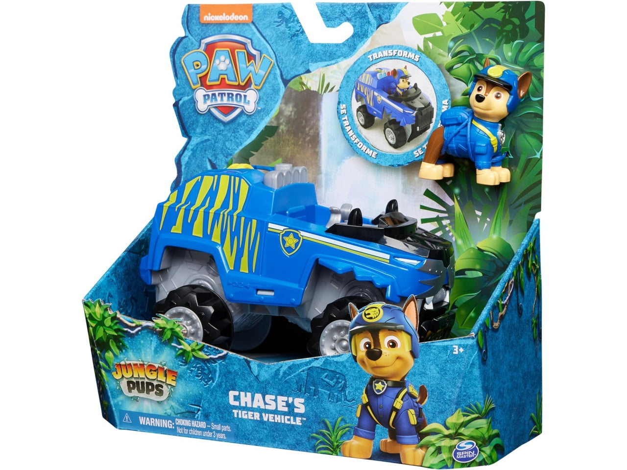 Paw Patrol veicolo giungla trasformabile di Chase, per bambini dai 3+ anni - Spin Master