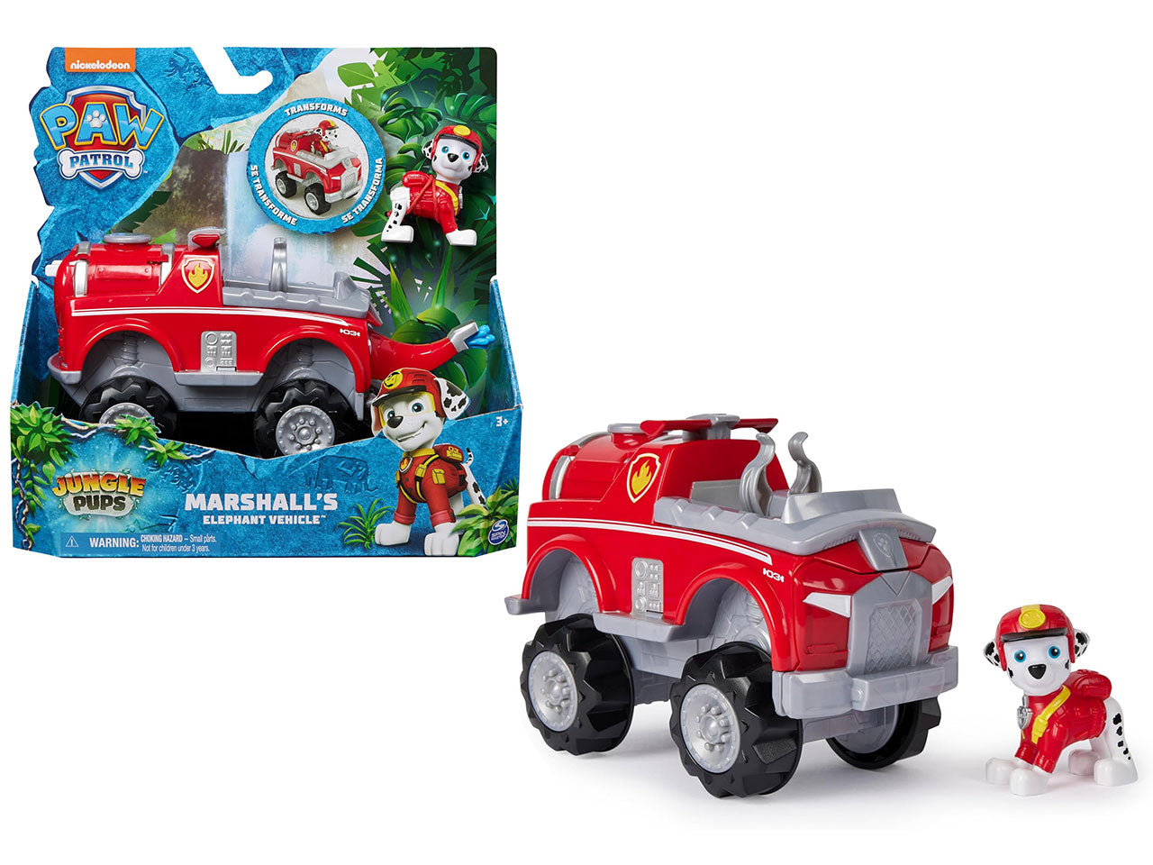 Paw Patrol veicolo giungla camion pompieri di Marshall, per bambini dai 3+ anni - Spin Master