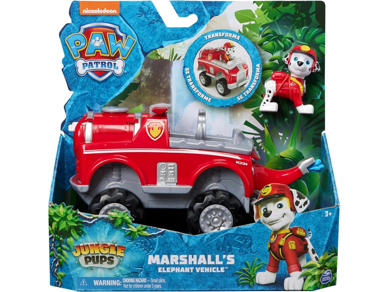 Paw Patrol veicolo giungla camion pompieri di Marshall, per bambini dai 3+ anni - Spin Master