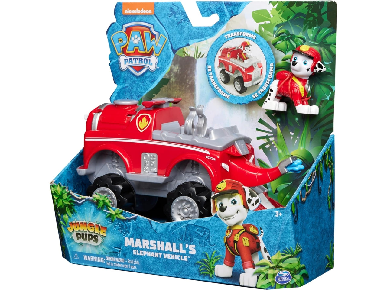 Paw Patrol veicolo giungla camion pompieri di Marshall, per bambini dai 3+ anni - Spin Master