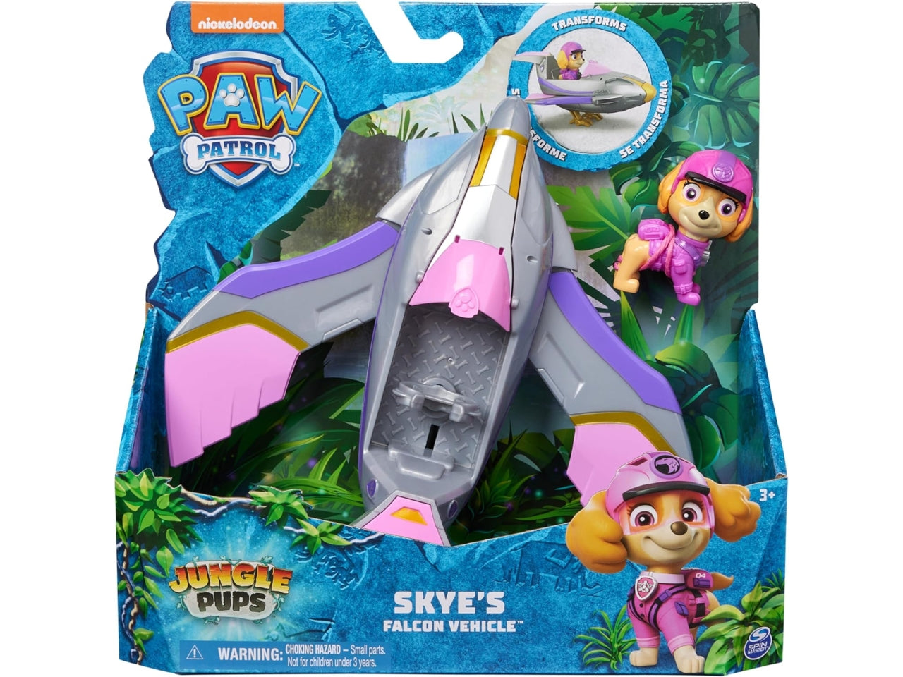 Paw Patrol veicolo giungla trasformabile di Skye, per bambini dai 3+ anni - Spin Master