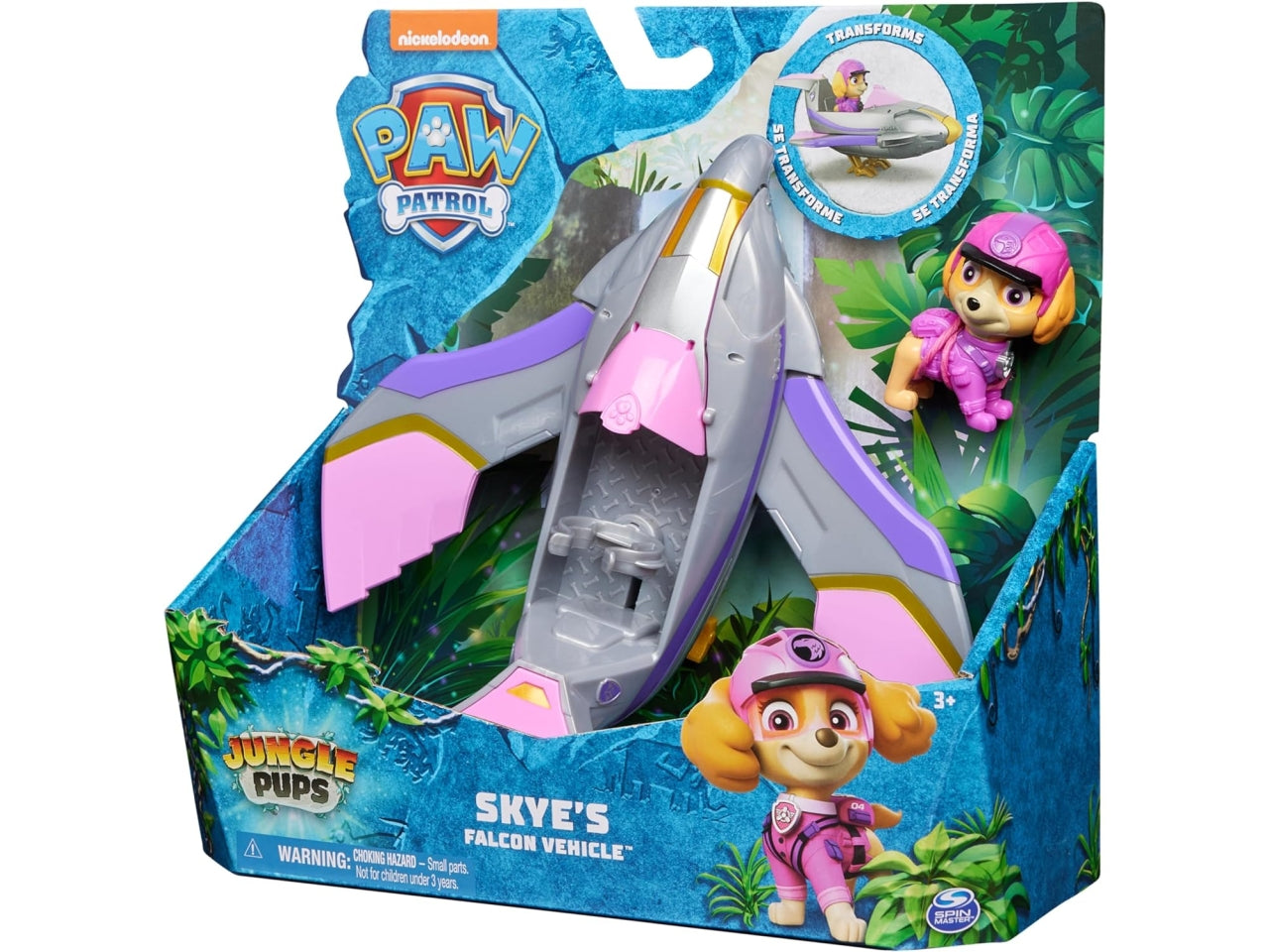 Paw Patrol veicolo giungla trasformabile di Skye, per bambini dai 3+ anni - Spin Master