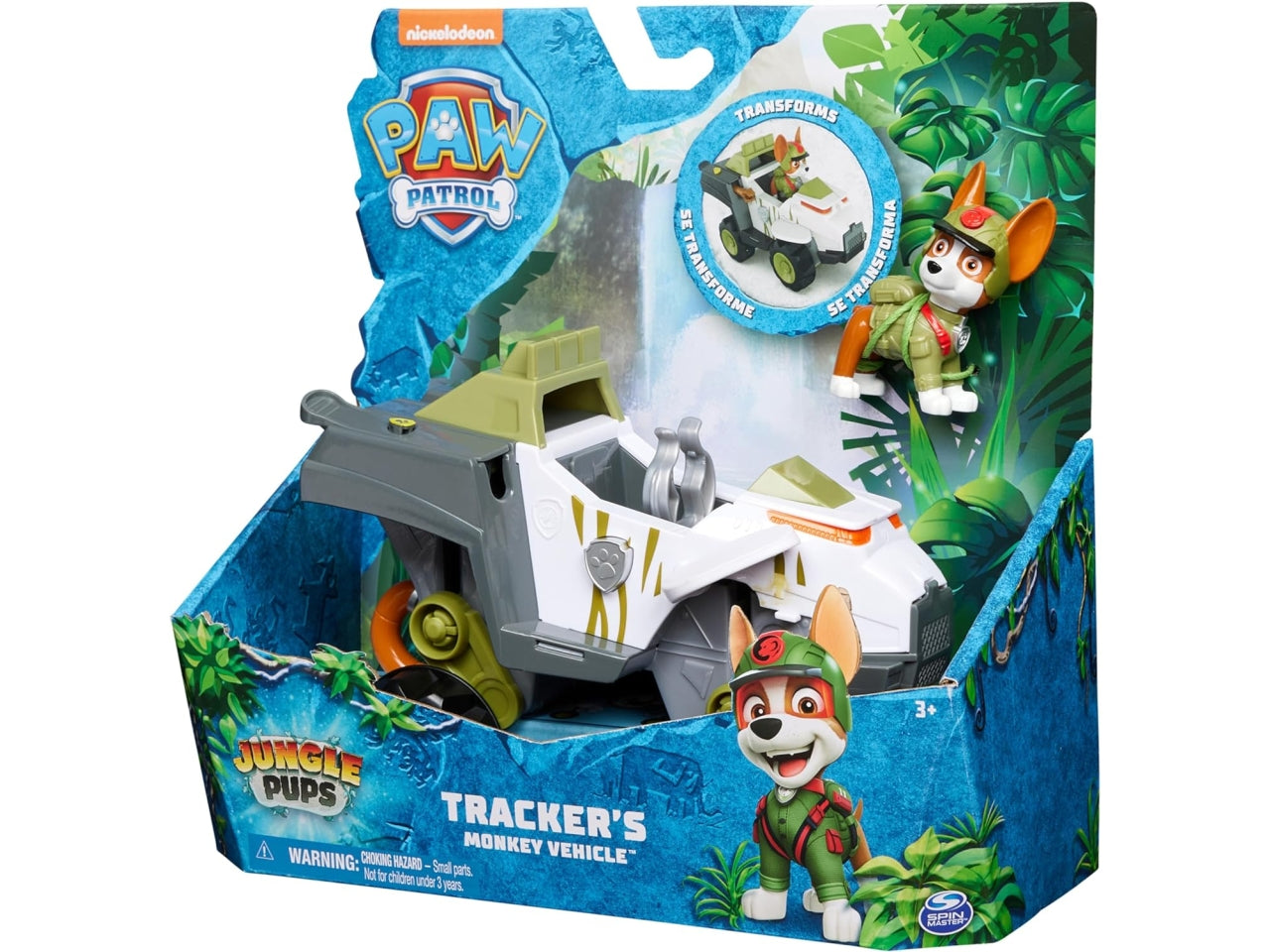 Paw Patrol veicolo giungla trasformabile con lanciamissili di Tracker, per bambini dai 3+ anni - Spin Master