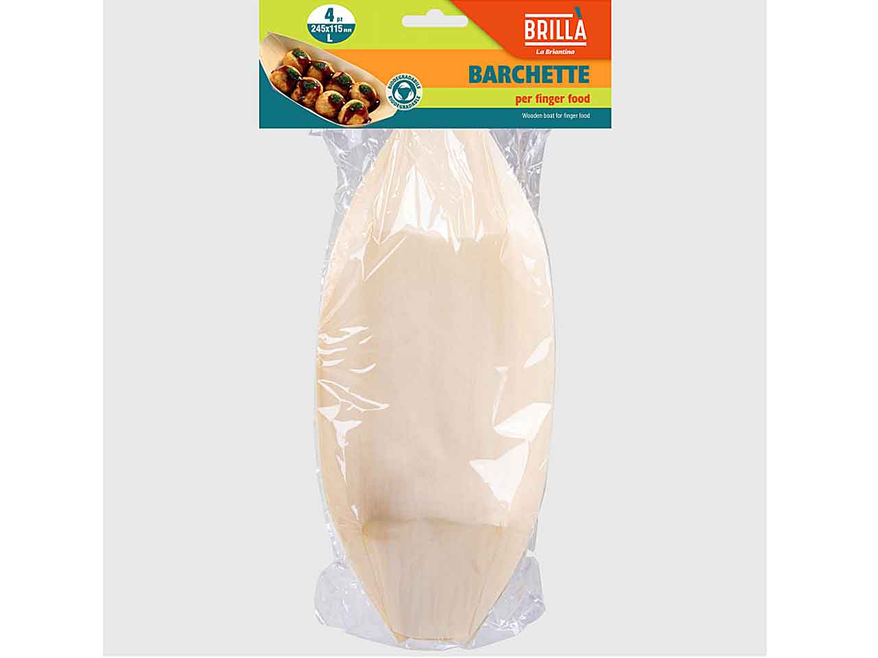 Barchetta fingerfood 4 pezzi 245x115mm bar06702a