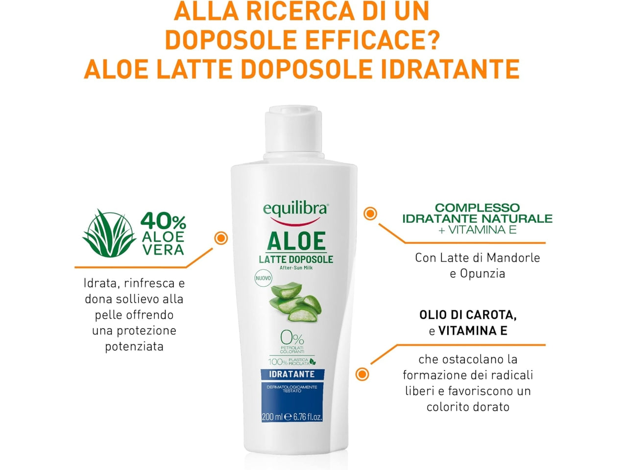 Equilibra solare latte doposole aloe 200ml