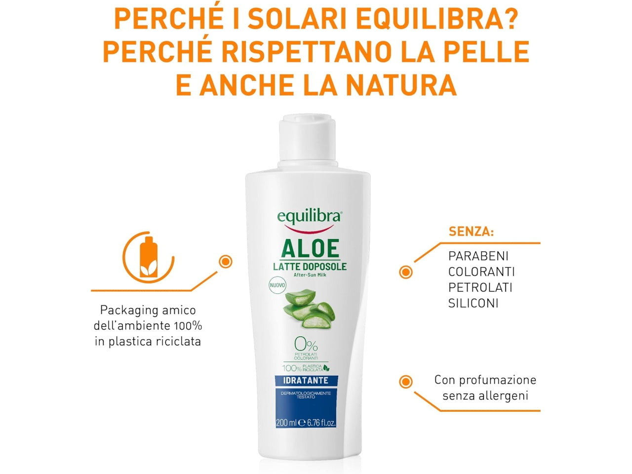 Equilibra solare latte doposole aloe 200ml