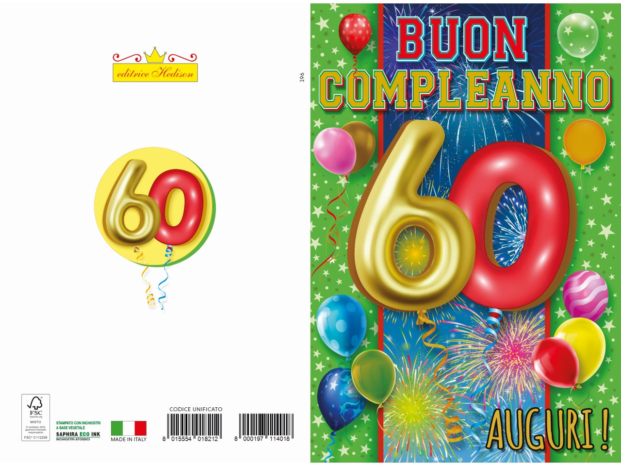 Biglietto auguri 60 anni