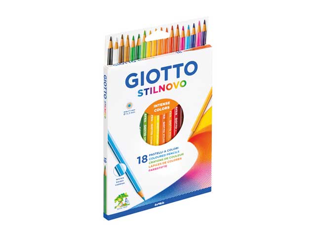 Pastelli stilnovo esagonali fusto uguale alla mina colori assortiti D 3.3 mm Giotto $