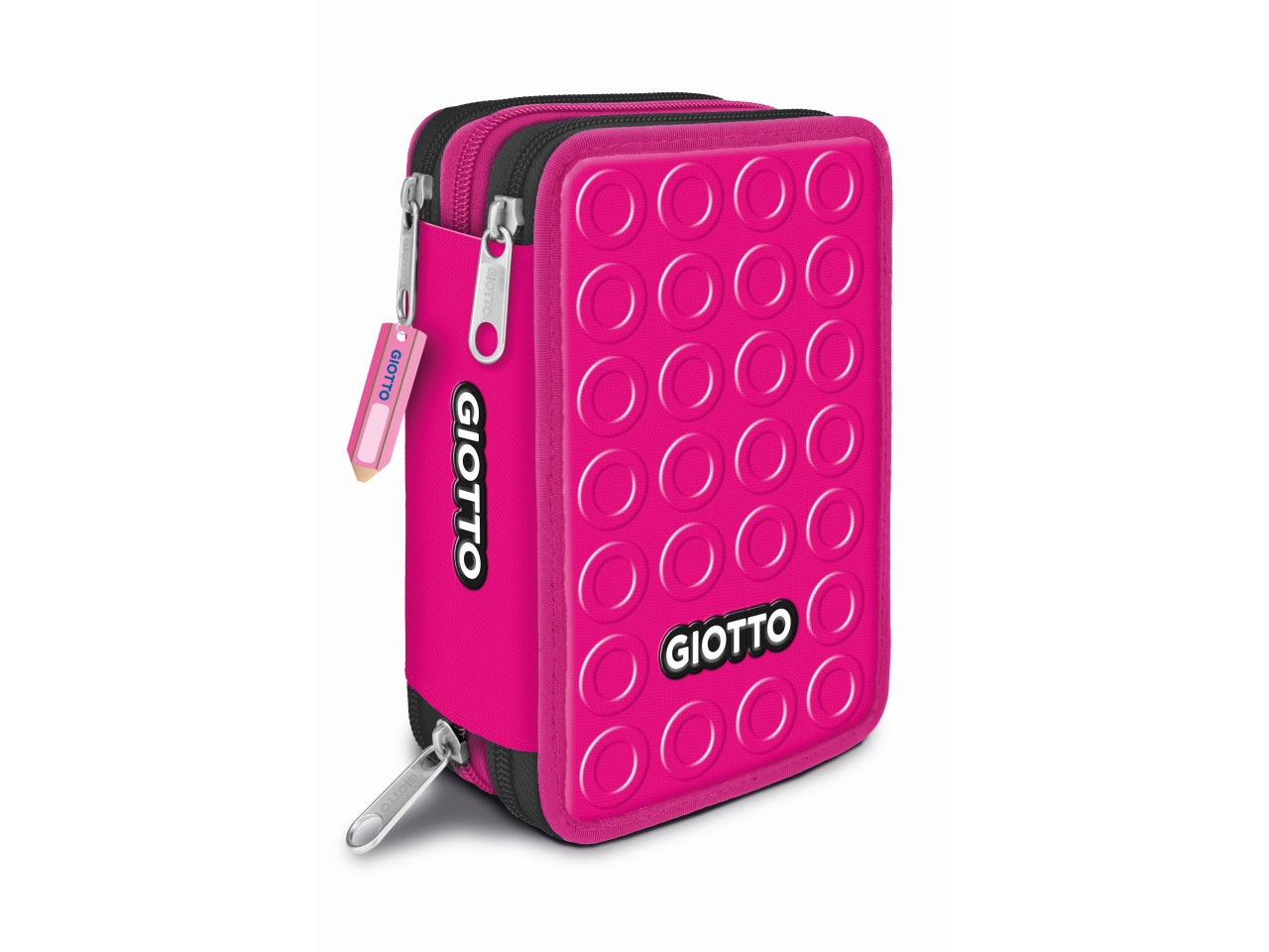 Astuccio 3 Zip Giotto Stilnovo: Colori Assortiti in Tessuto, 19.5x7.5x12.9 cm - Fila