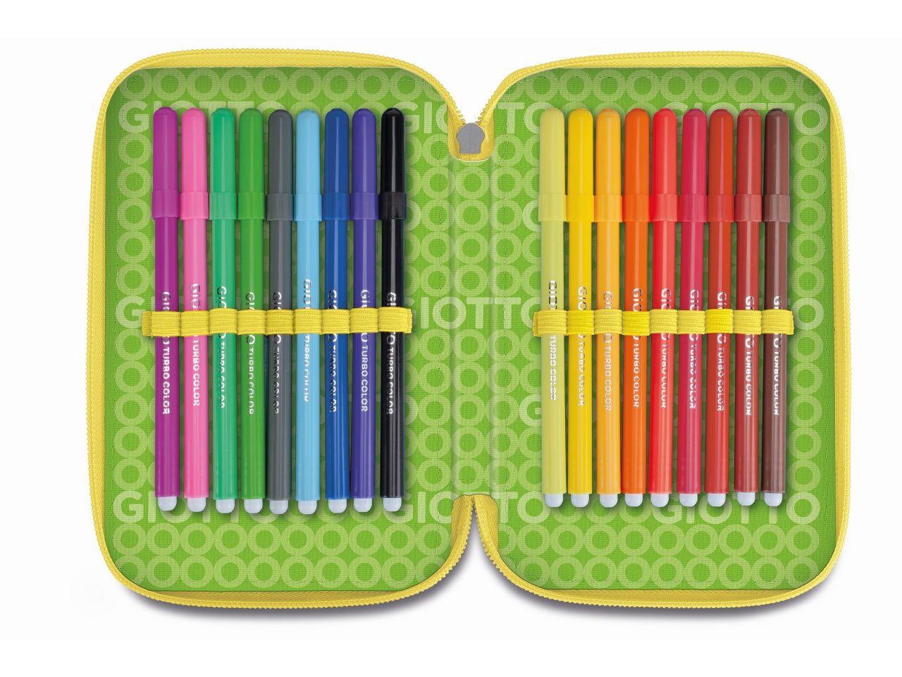 Astuccio 3 Zip Giotto Stilnovo: Colori Assortiti in Tessuto, 19.5x7.5x12.9 cm - Fila