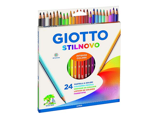 Pastelli colorati stilnovo esagonali fusto uguale alla mina colori assortiti D 3.3 mm Giotto $