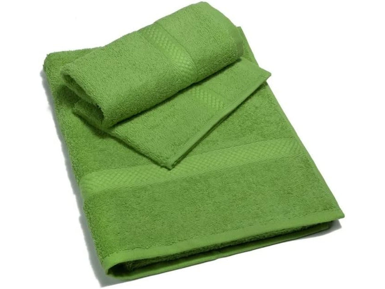 Asciugamano da bagno 55x100cm e ospite 40x60cm verde in cotone 450gr/mq - Caleffi