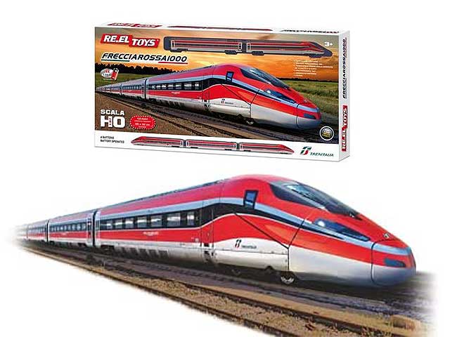 Treno freccia rossa 1000 in scala 1:87 lungo 4,8 mt con luci anteriori e funzionamento a batterie