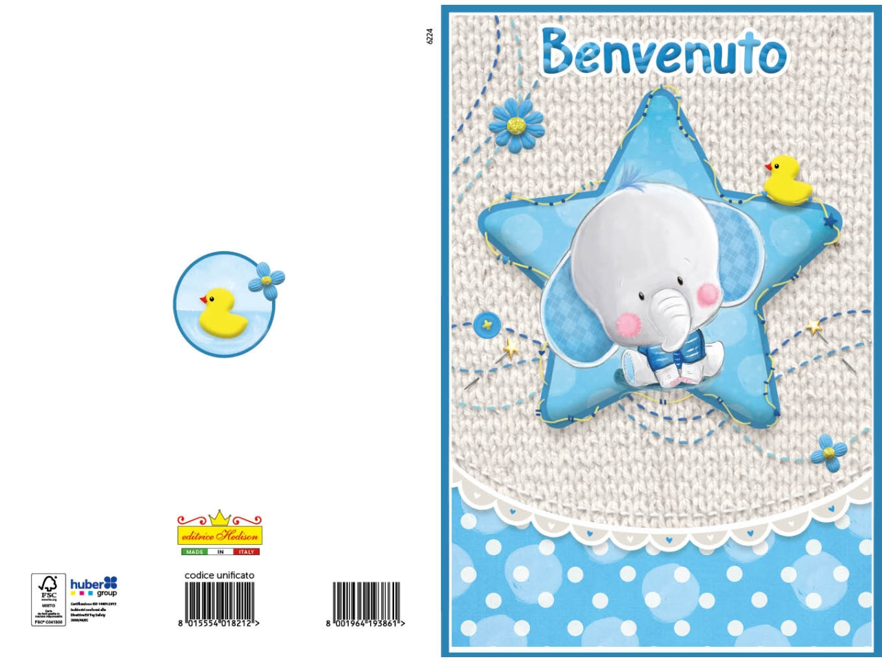 Maxi Biglietto Auguri OH BABY Formato DIN A4 Per Nascita, Con Busta, Carta Patinata Lucida, Interno Scrivibile