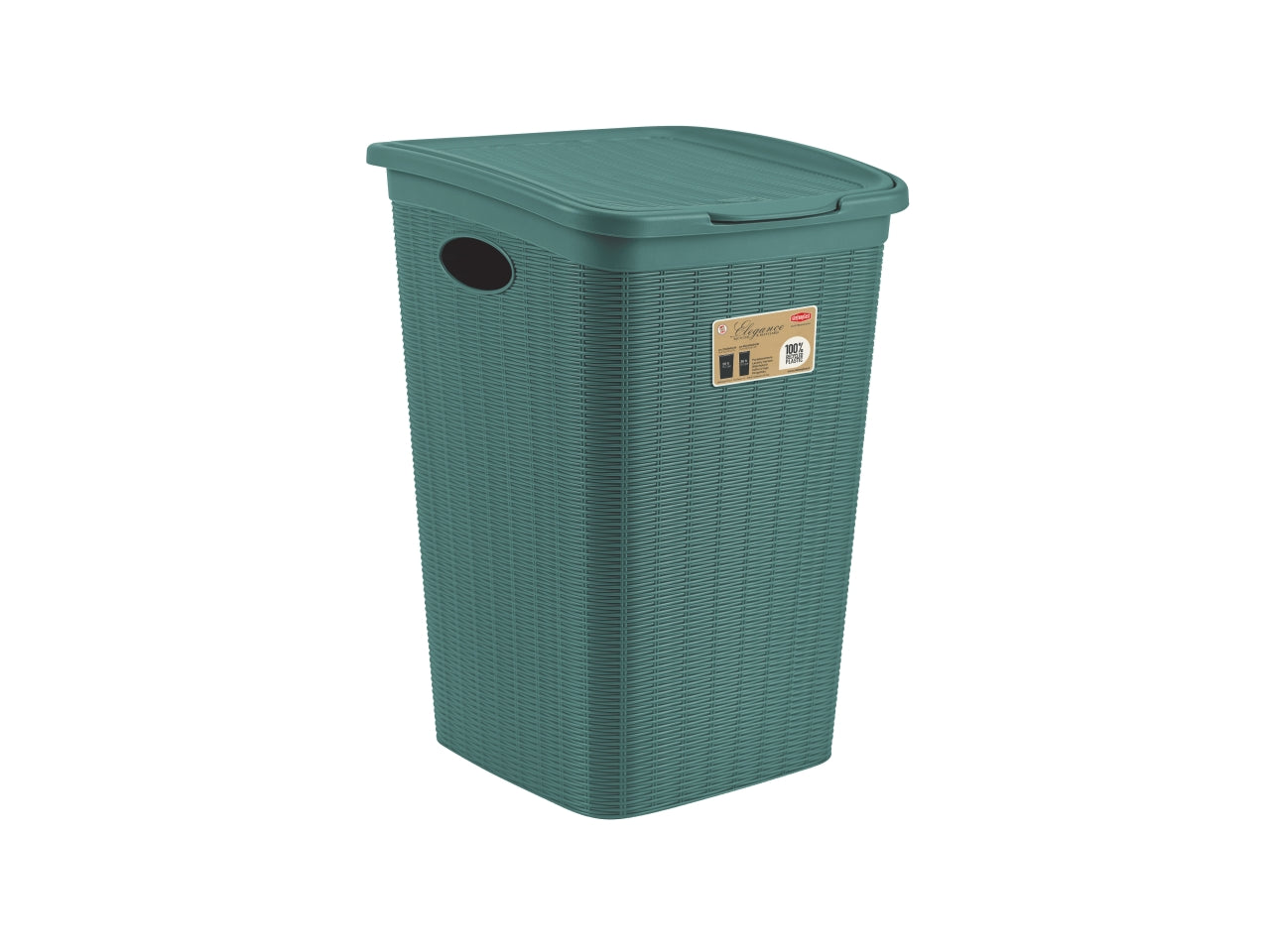 Portabiancheria Elegance 50 l verde foresta in plastica 30082 - 38x37x54,5 cm - Stefanplast