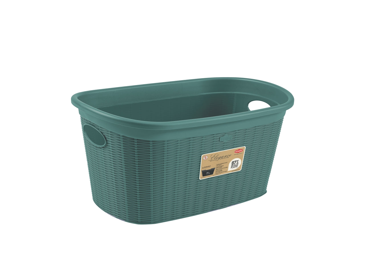 Cesta Elegance verde foresta in plastica 30223, 58x38x29,5 cm - Capacità 35 l - Stefanplast