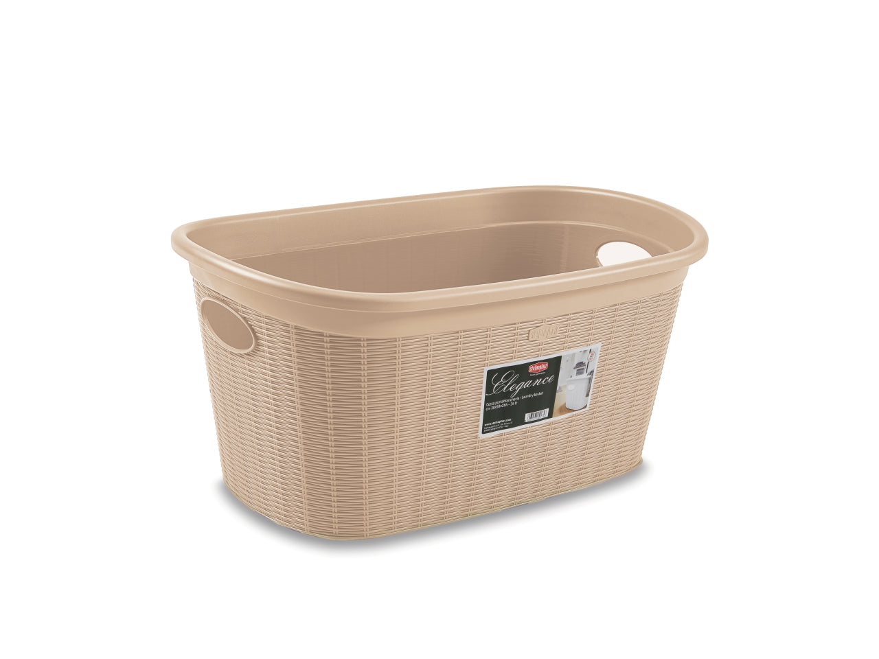 Cesta Elegance beige in plastica 30234, 58x38x29,5 cm - Capacità 35 l - Stefanplast