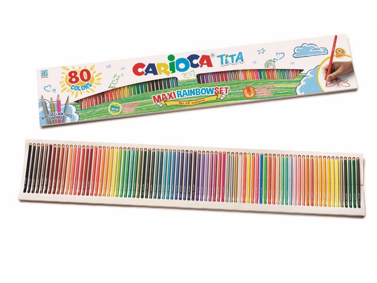 Carioca tita matite colorate - la confezione comprende  80 matite colorate