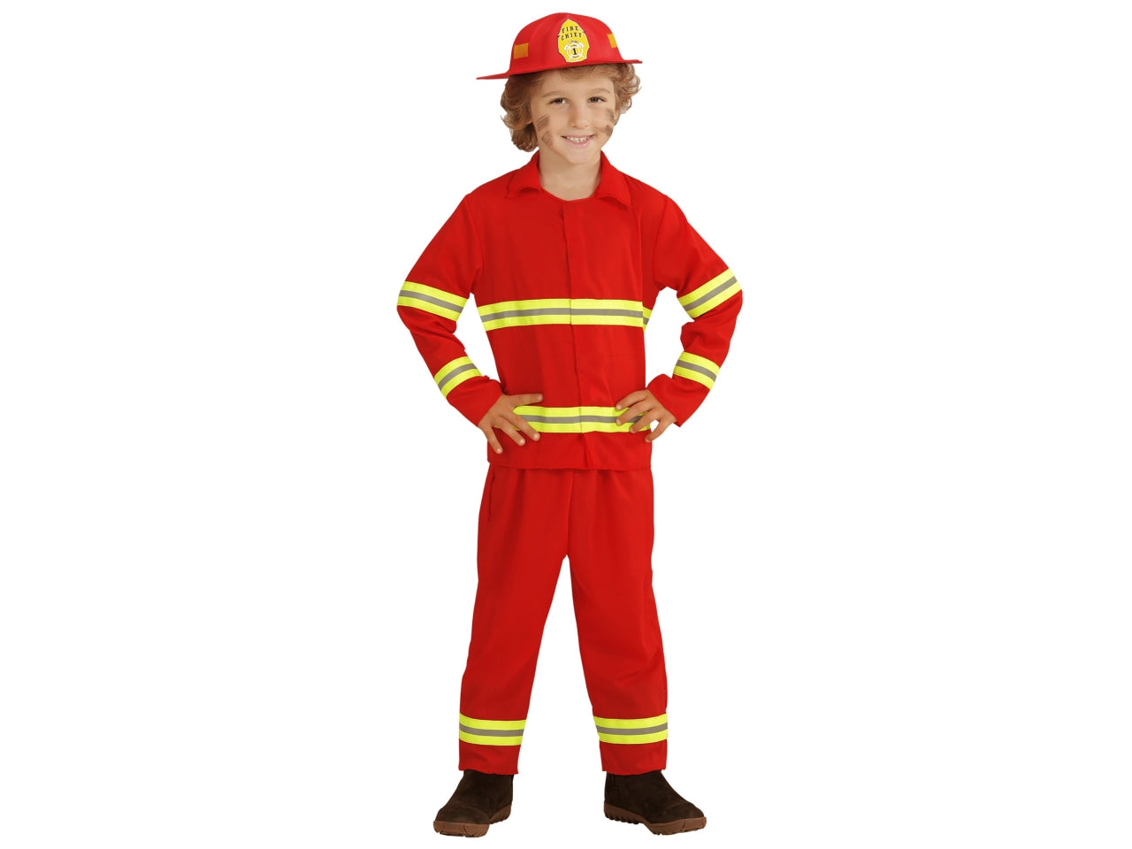 Costume pompiere giacca, pantaloni, elmo