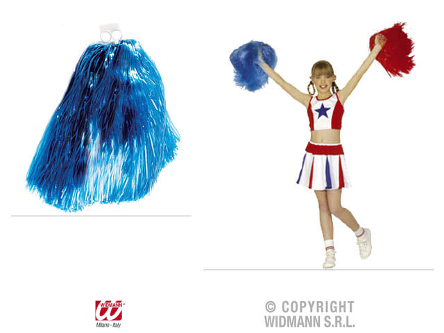 Pom pom unicolore blu