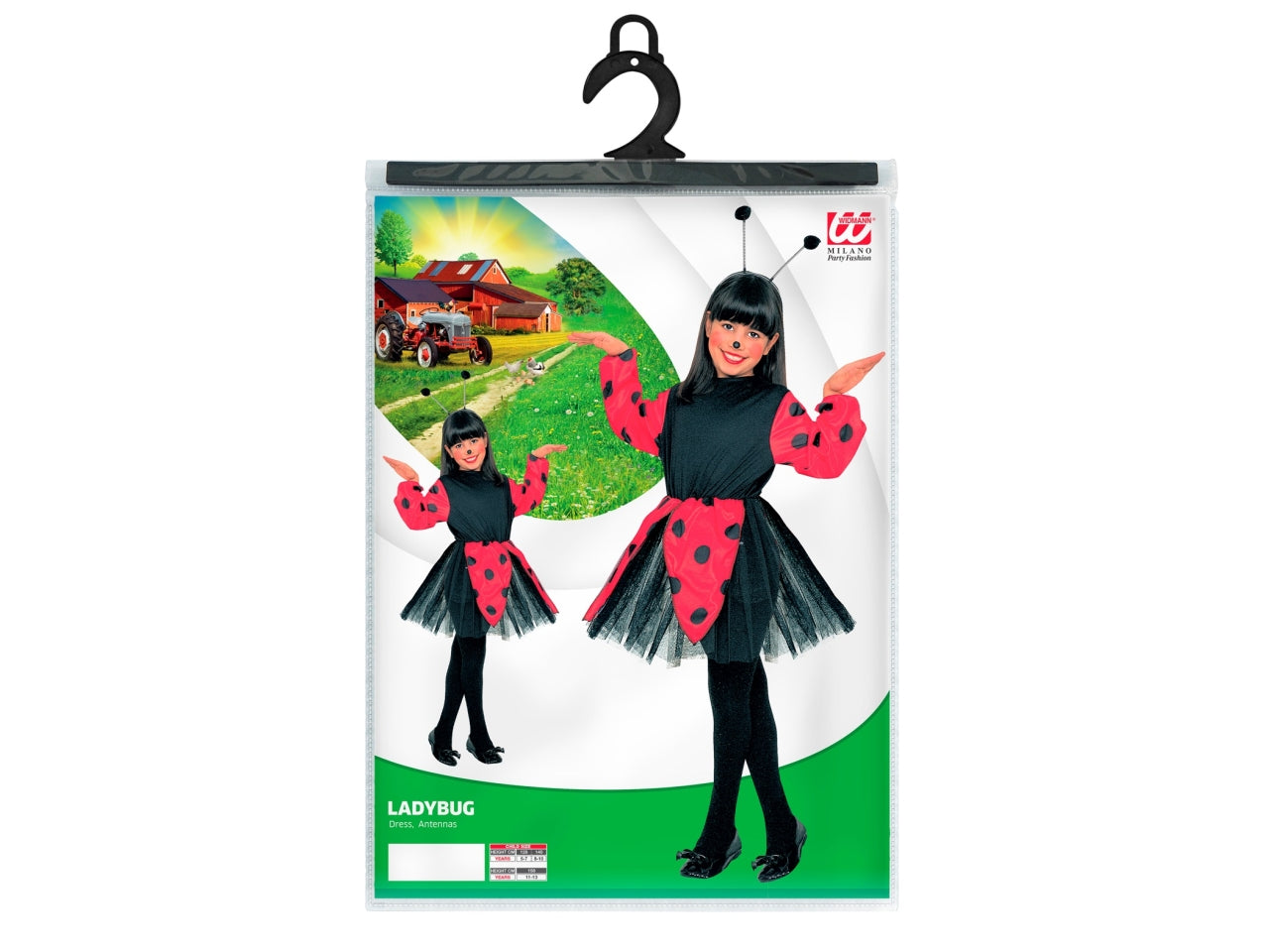 Costume da coccinella - il costume comprende vestito e antenne - taglia 13 anni