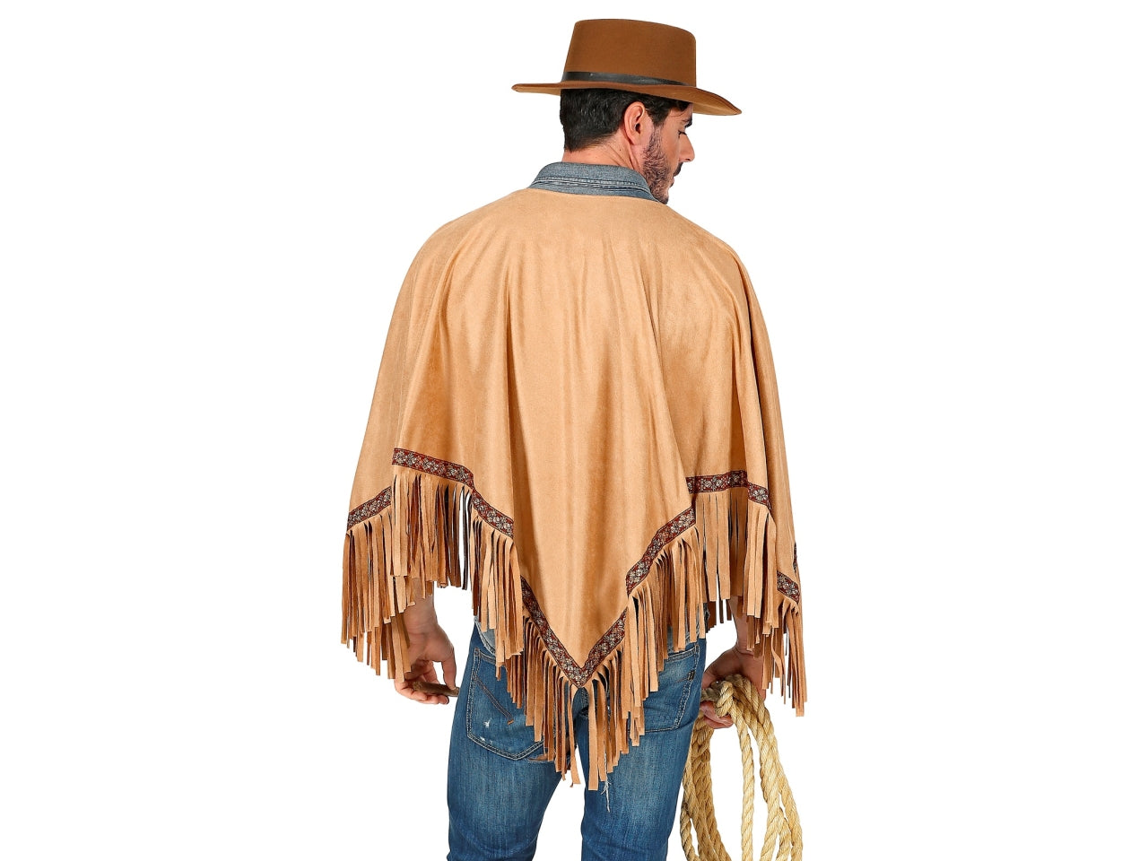 Poncho scamosciato colore marrone