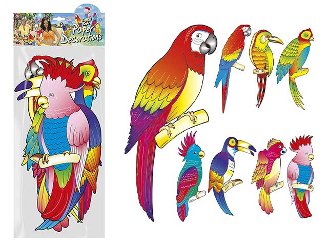 Uccelli tropicali 45 cm 8 pezzi 5059u