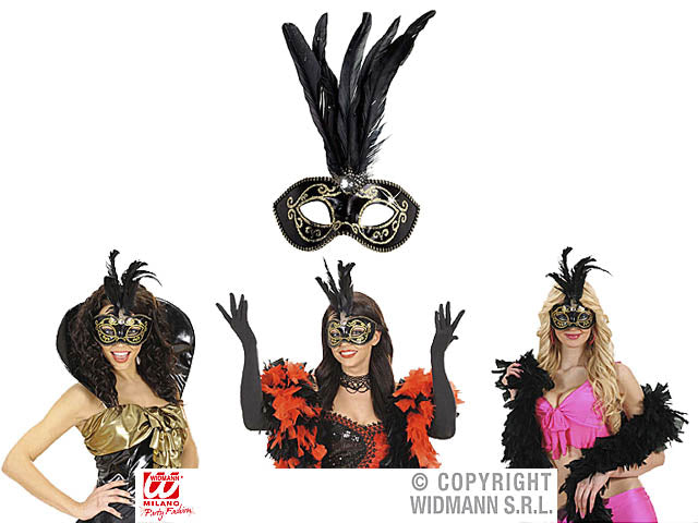 Maschera domino nero 6432t