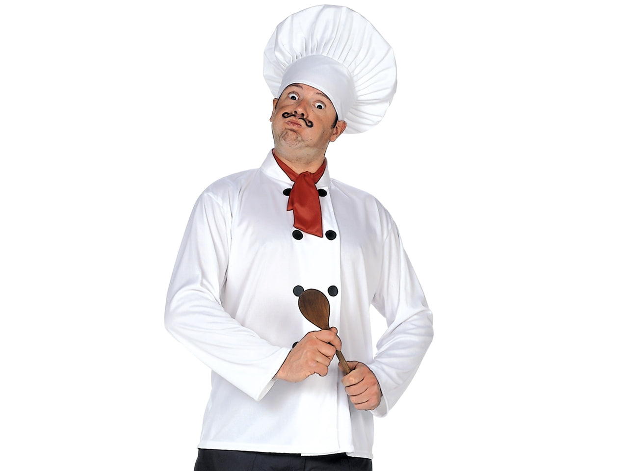 Costume da cuoco - il costume comprende cappello, casacca e foulard