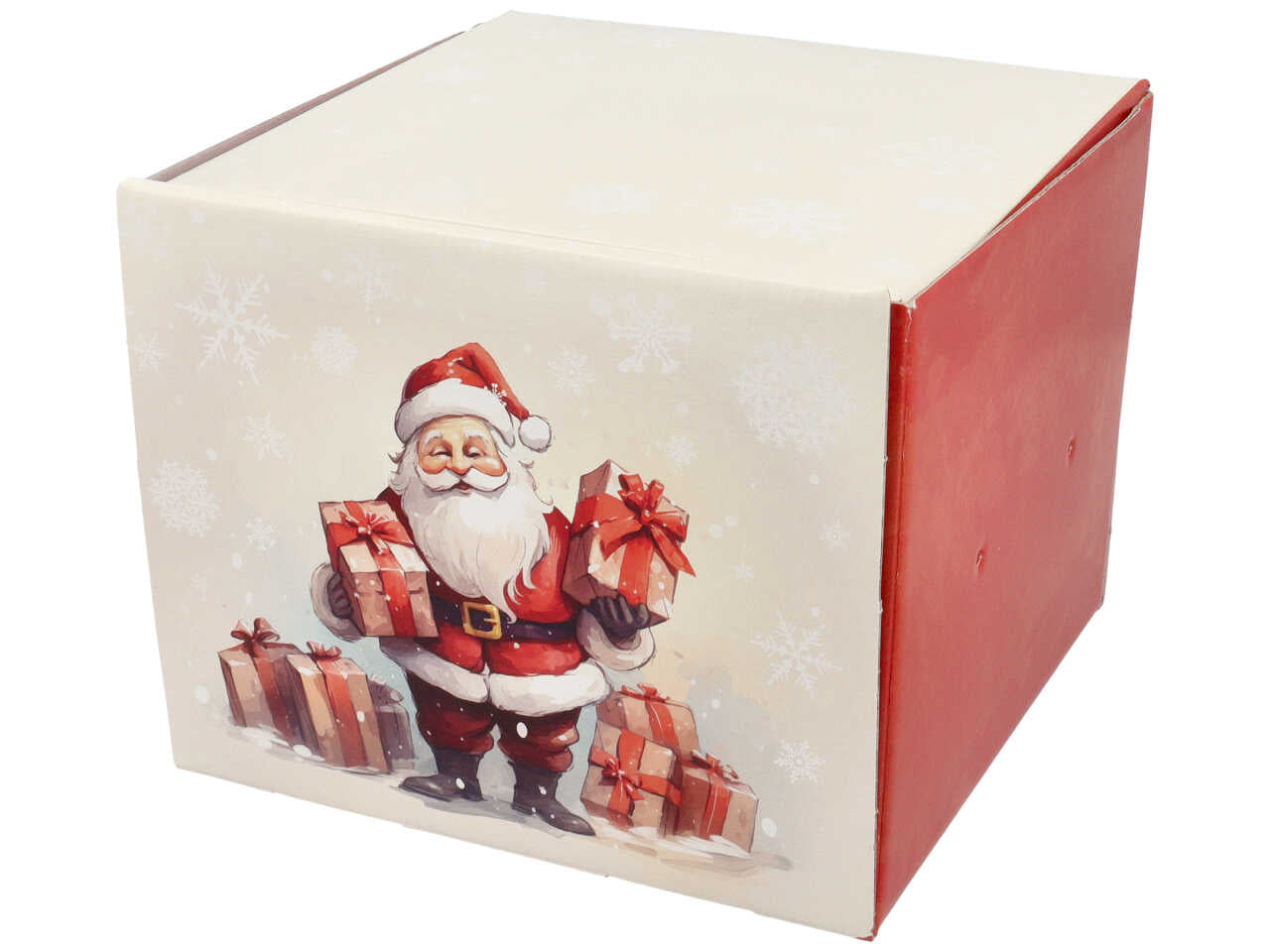 Santa claus scatola porta panettone 21x21x18cm