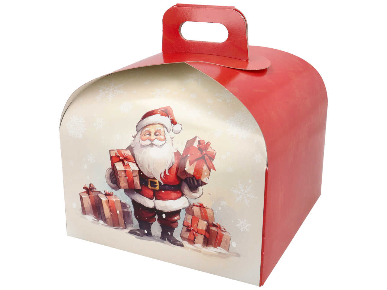 Santa claus scatola porta panettone 22x22x18cm