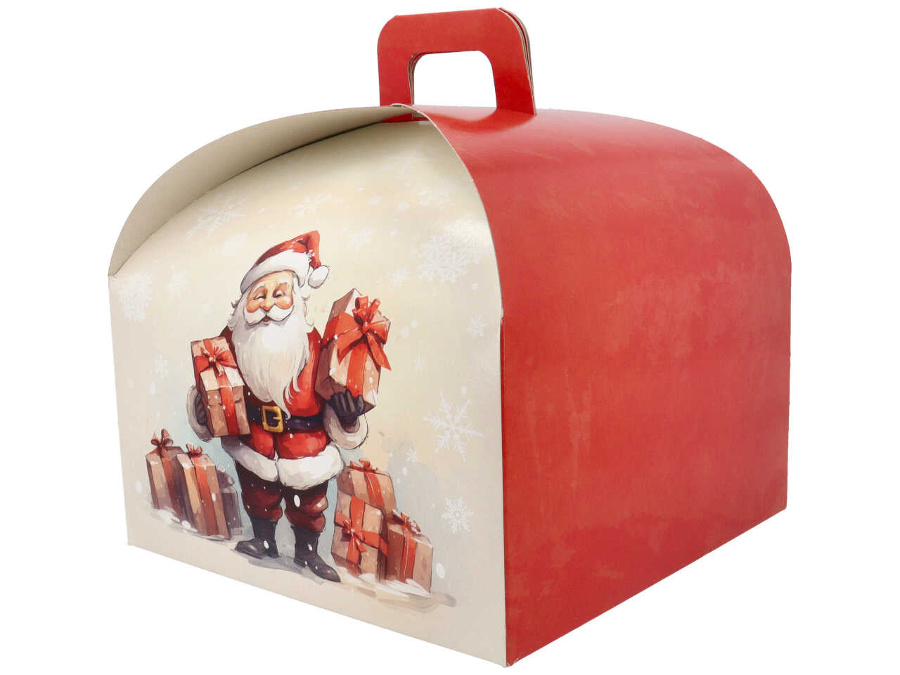 Santa claus scatola porta panettone 25x25x20cm