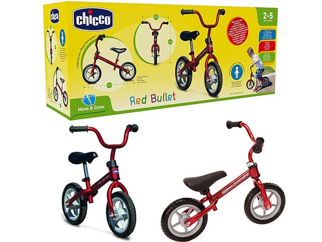 Chicco Red Bullet Bicicletta Senza Pedali Balance Bike per Equilibrio