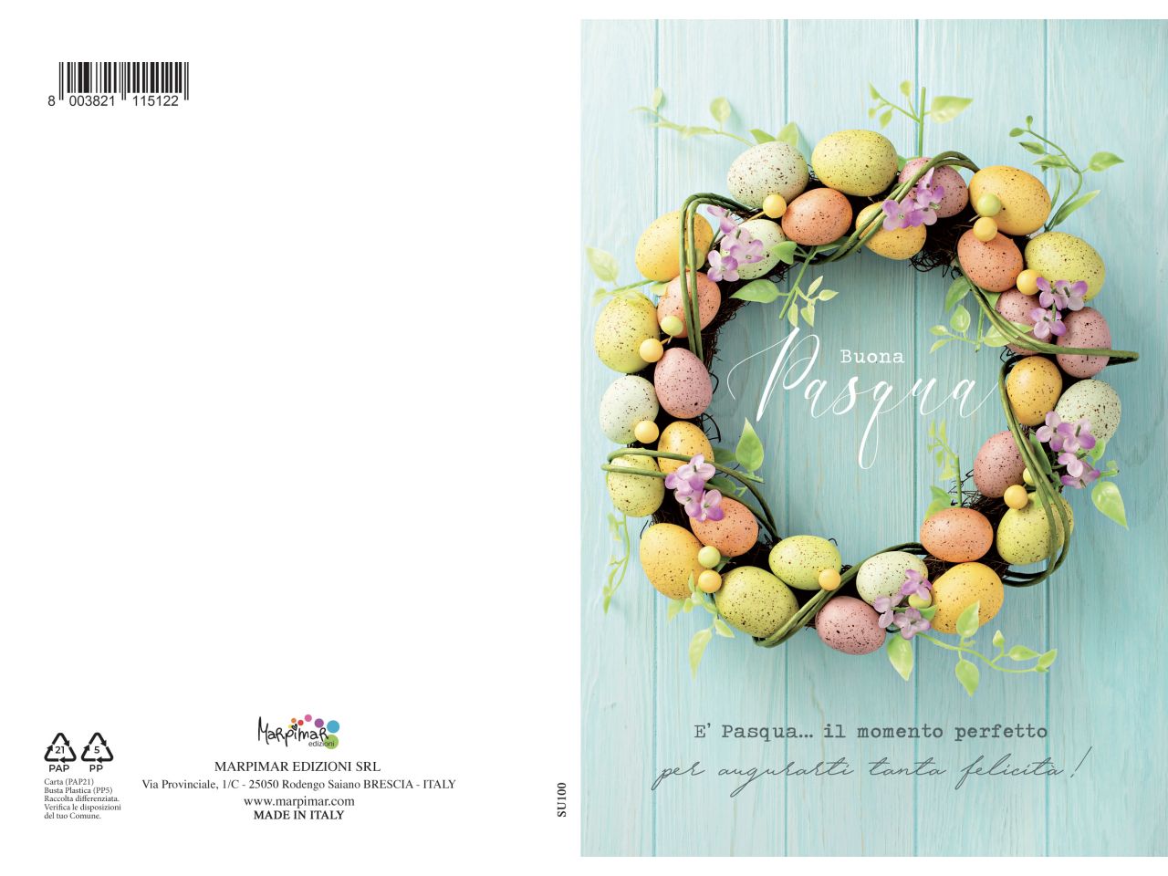 Biglietto auguri buona pasqua fotografico con glitter con busta