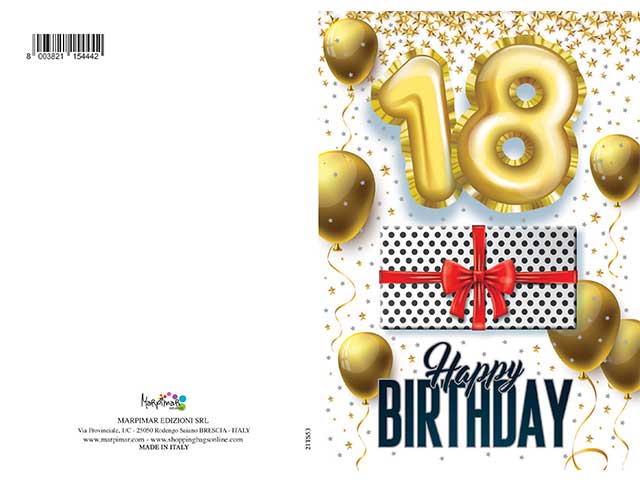 Biglietto auguri 18 anni special