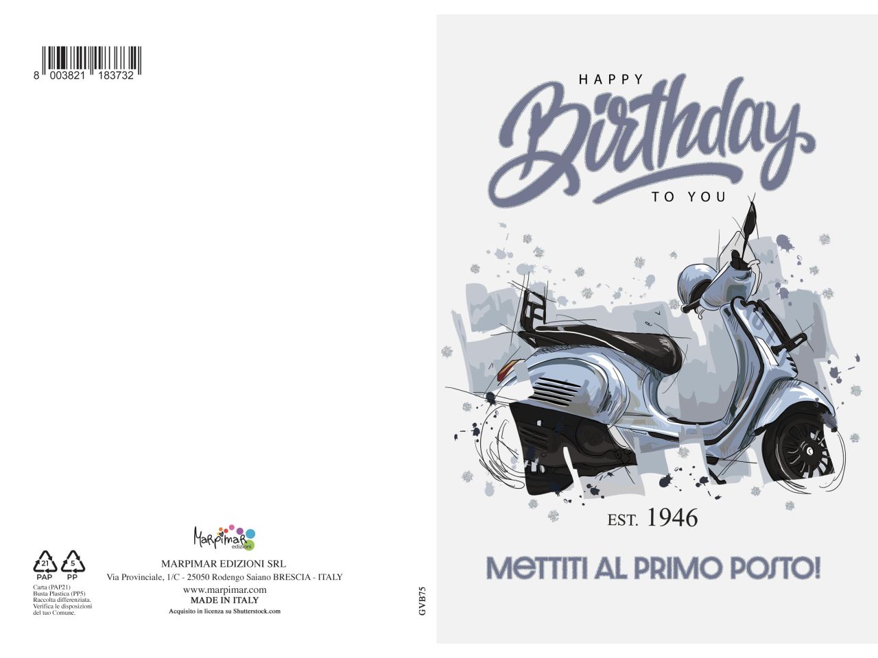 Biglietto maschile auguri buon compleanno con scritta happy birthday con foil e busta