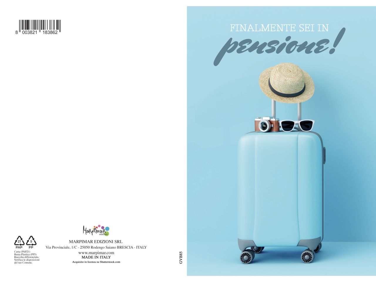 Biglietto di auguri per pensione con vernice uv con busta