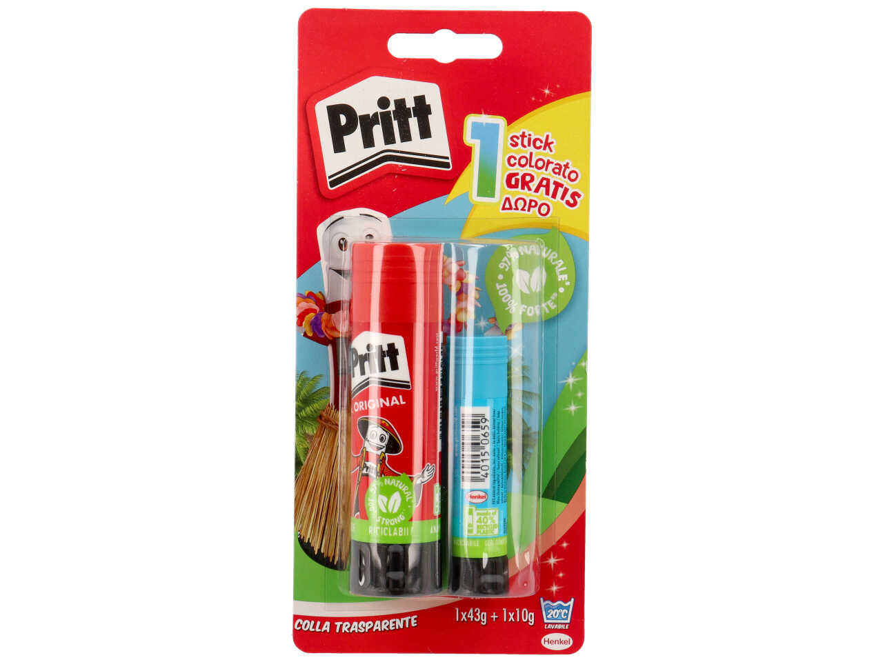 Colla stick blister 2 pezzi 1x43 gr + 1x10 gr henkel