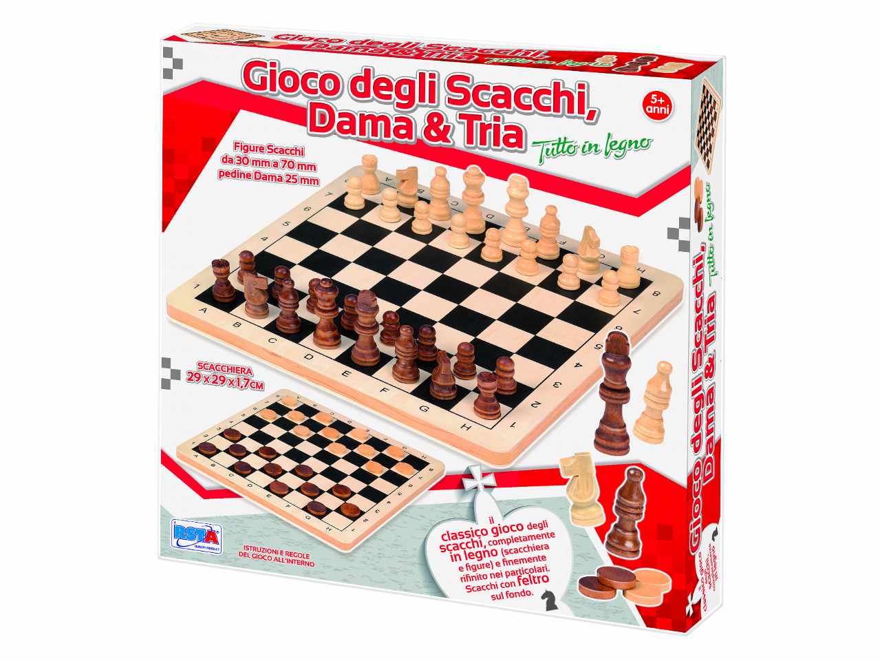 Gioco scacchi dama tria 29x29cm 10467