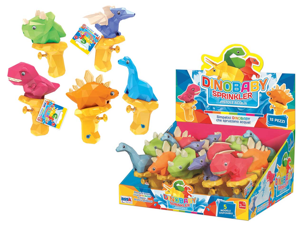 Pistole ad acqua dinobaby sprinkler modelli assortiti