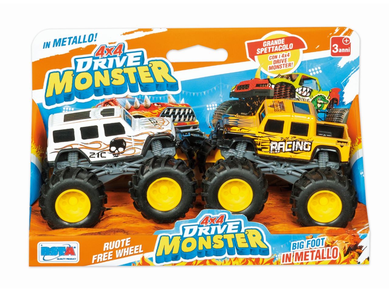 Set 2 pezzi die cast 4x4 drive monster