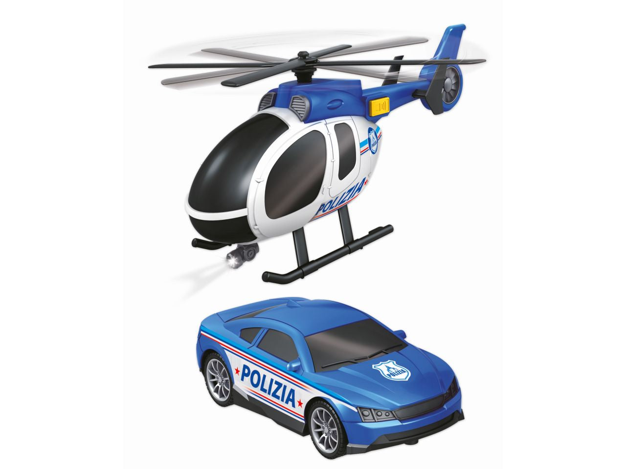 Elicottero e auto emergenza polizia