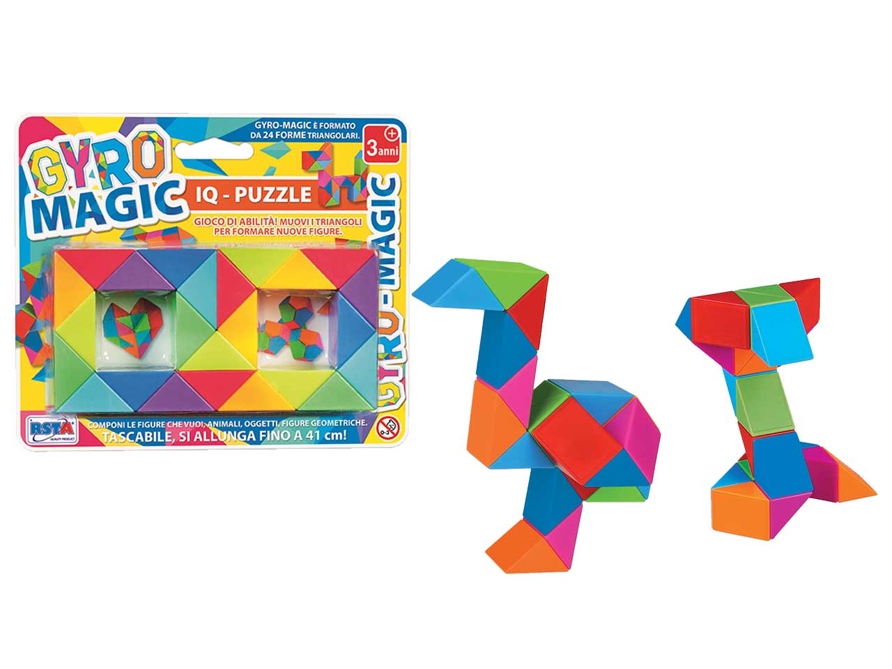 Gyro magic puzzle serpentello con 24 forme triangolari