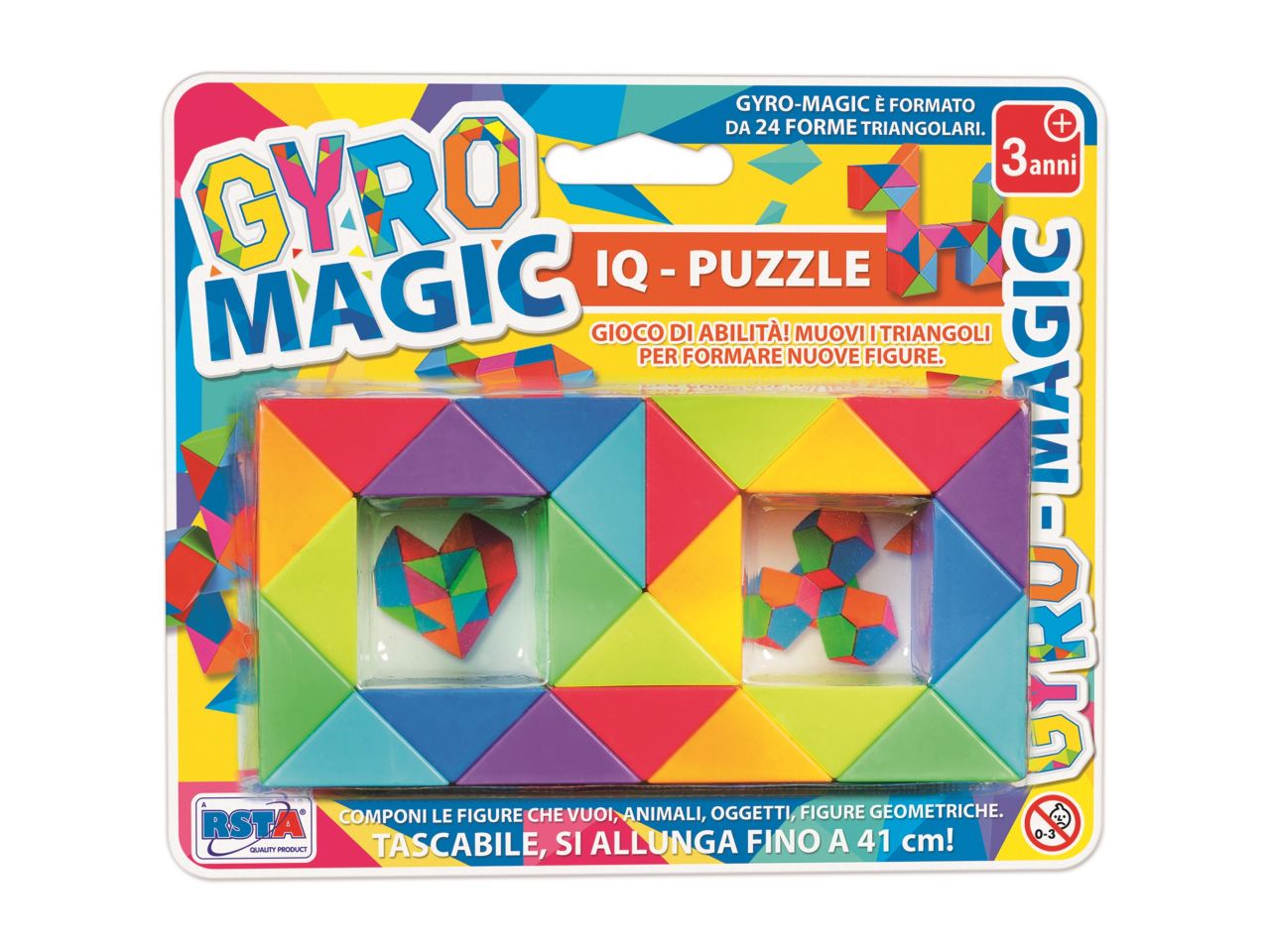 Gyro magic puzzle serpentello con 24 forme triangolari