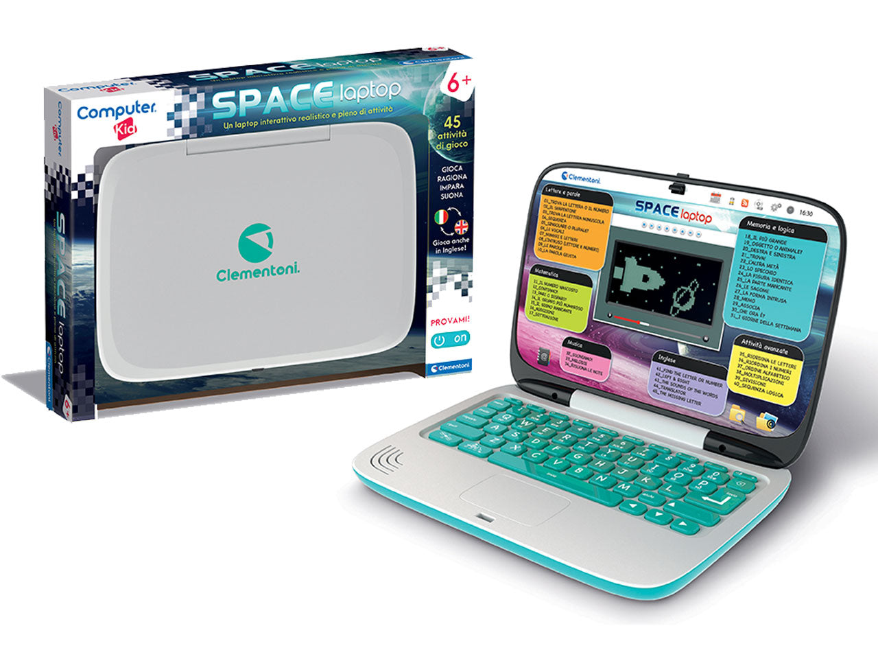 Computer Kid Space Laptop Gioco Educativo Elettronico Interattivo - Clementoni