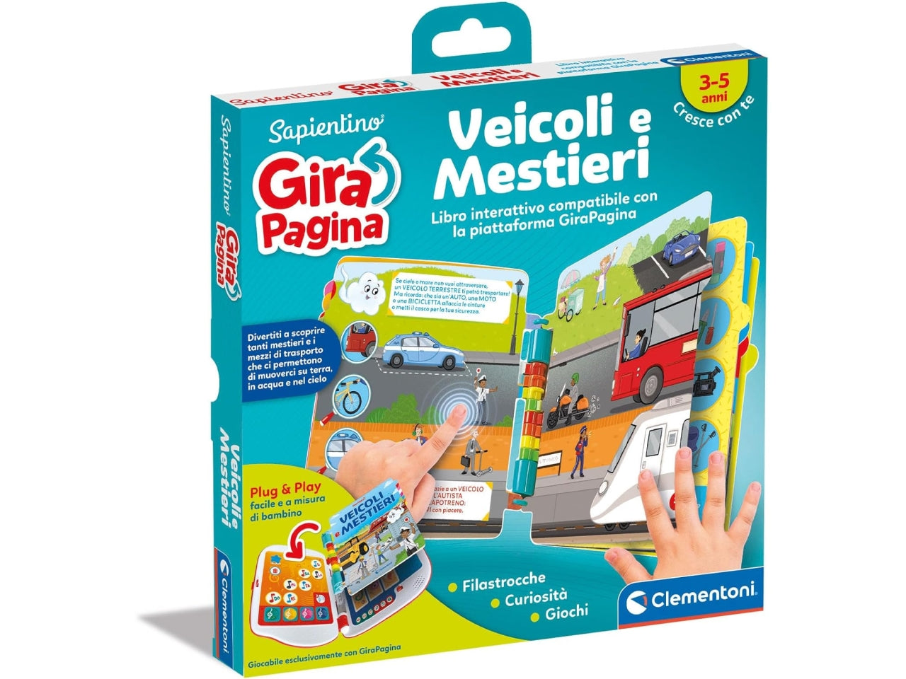 Sapientino Girapagina, Veicoli E Mestieri Libro Educativo - Clementoni