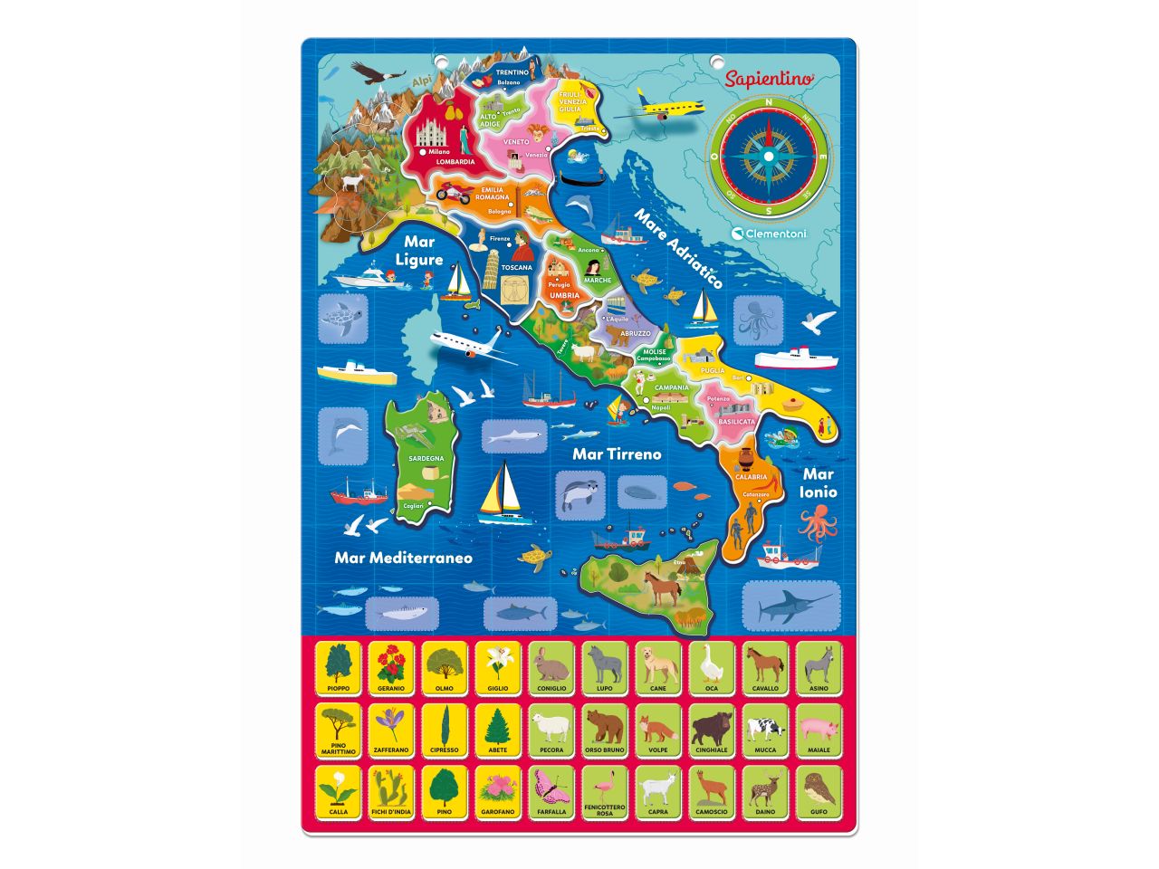 Sapientino GeoPuzzle Magnetico Italia Puzzle di Geografia - Clementoni